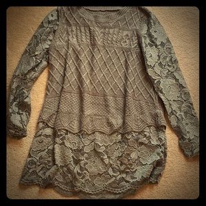Gray lace sweater size S/M